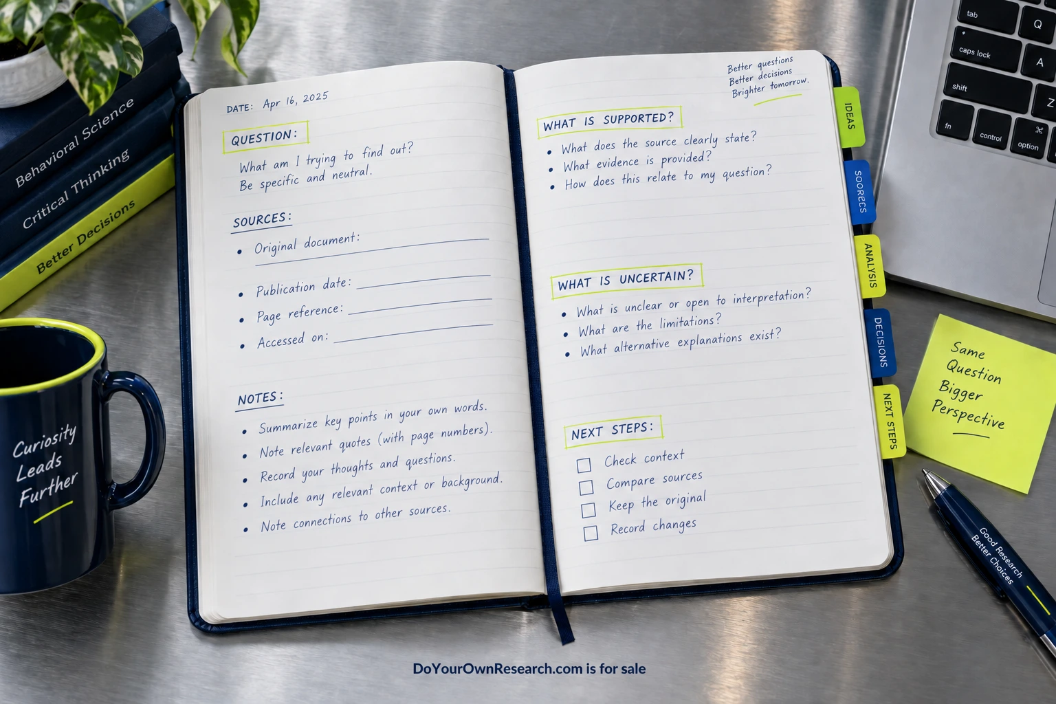 Keep a research log you can actually use